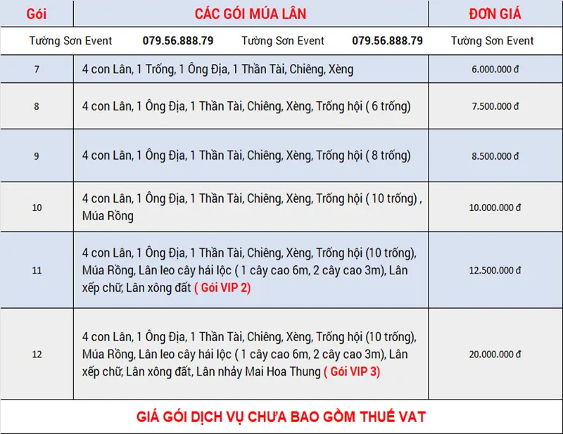 Giá Múa Lân Trung Thu tại Gò Vấp của Tường Sơn Event