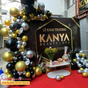 Dịch vụ khai trương trọn gói cùng backdrop mâm cúng