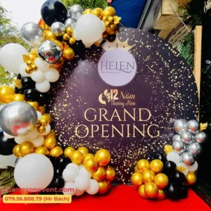 Trang trí khai trương với hạng mục backdrop và bong bóng