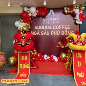 Múa lân khai trương