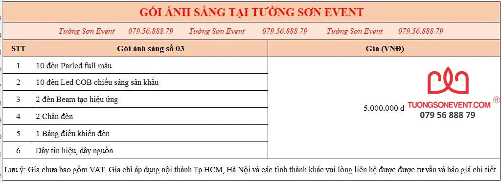 Gói ánh sáng số 03