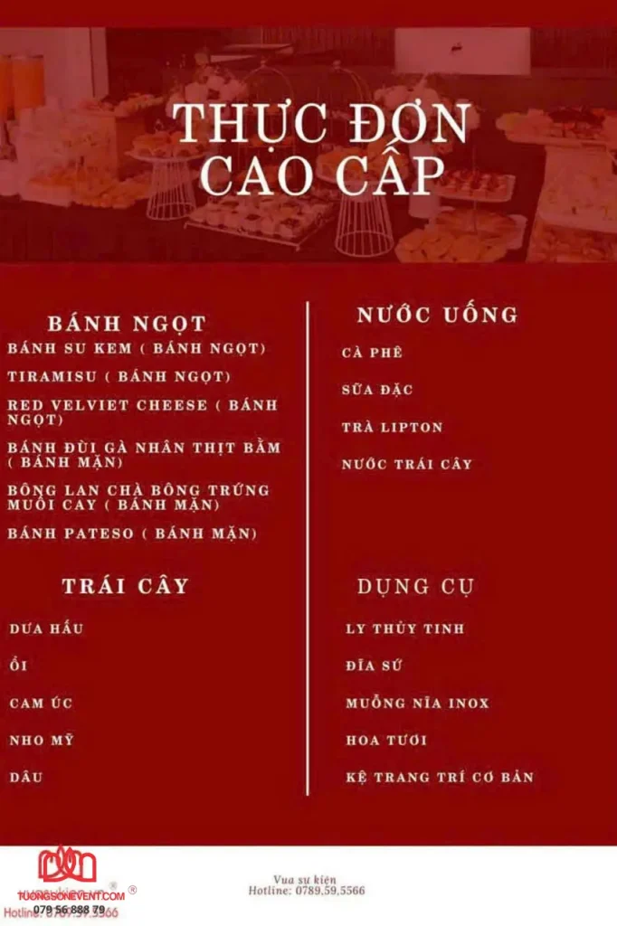 Menu tiệc teabreak cao cấp