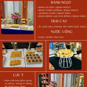 menu tiệc teabreak gói cơ bản