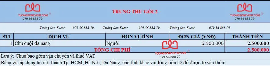 Trung thu trọn gói 2