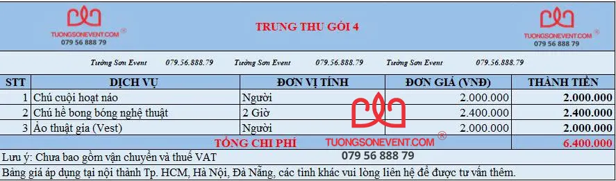 Trung thu trọn gói 4