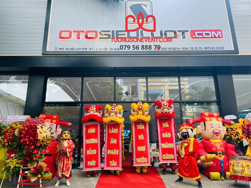 Múa lân khai trương gói Thịnh Vượng gồm 4 lân