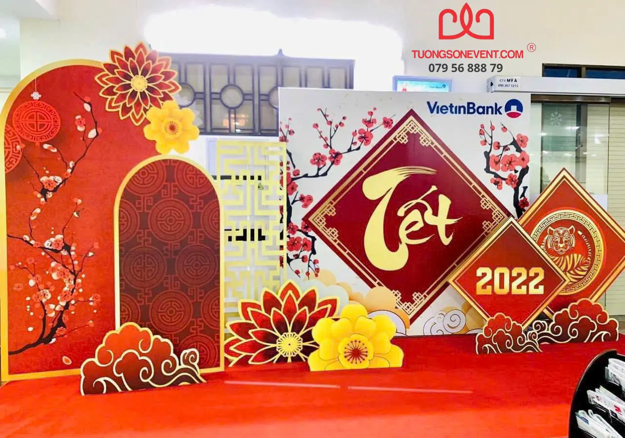 Tường Sơn Event trang trí Tiểu cảnh Tết đẹp mắt lung linh