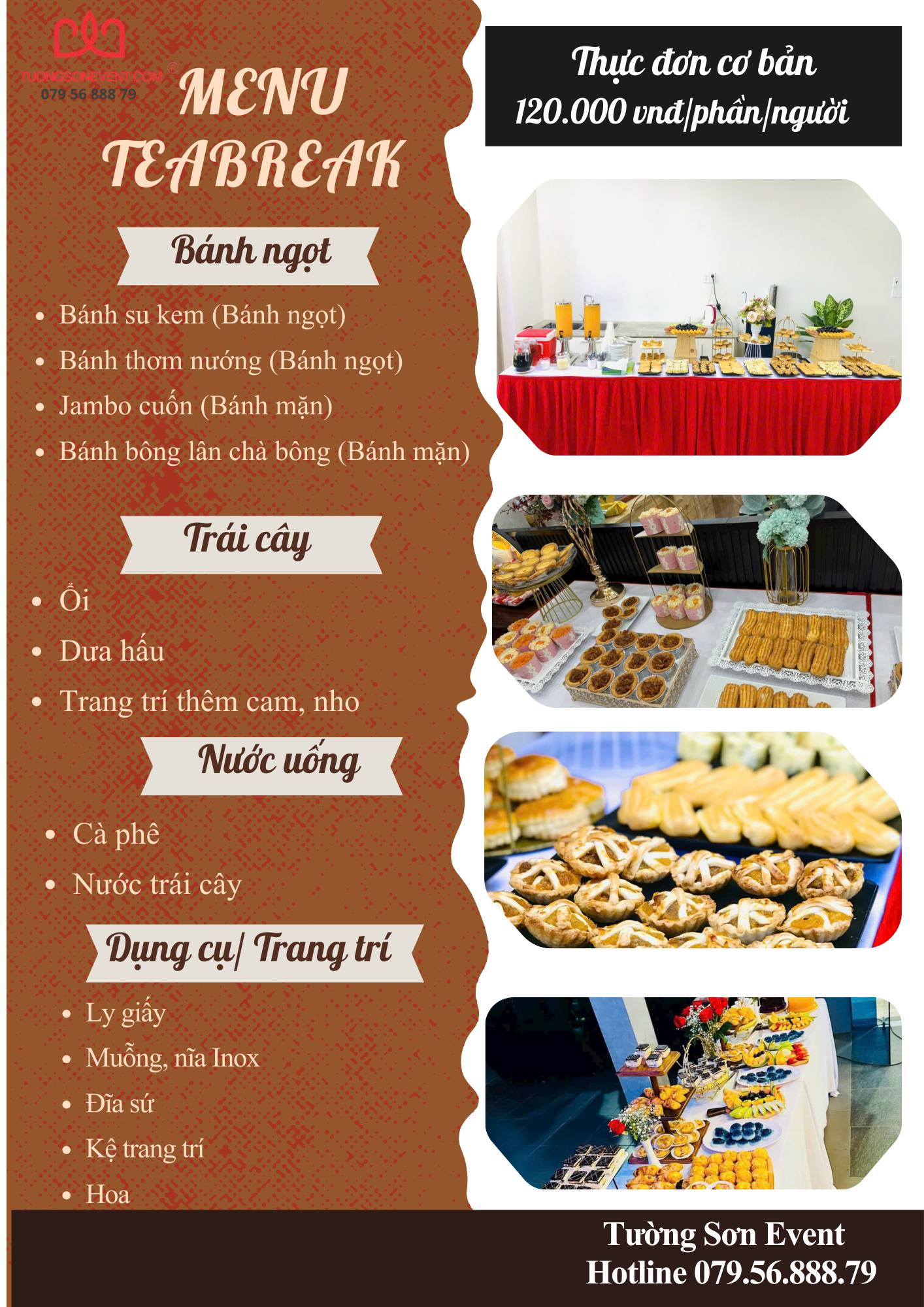 Menu tiệc Teabreak cơ bản 